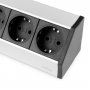 Tira multiconector V Dock anodizado mate de plástico e alumínio Emuca