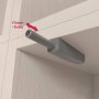 Lote de 10 fechos de porta Push Lite para aparafusar com plástico cinza magnético de 80 mm regulado Emuca