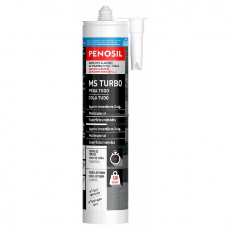 Penosil MS Turbo Negro Adhesivo Elástico Máxima Resistencia Cartucho 290ml