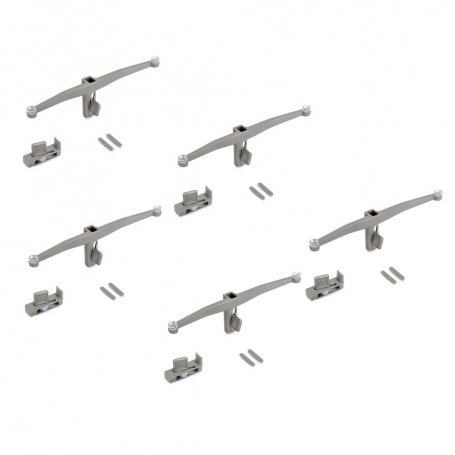 Lote Soportes para 5 Estantes de Cristal Estructura Zero Zamak Gris - Emuca