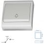 White bell button 80x80mm 10A 250V surface GSC Evolution