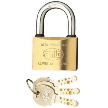 High security padlock Amig 150 40mm brass