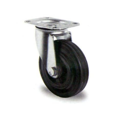 Wheel with black rubber swivel base GSR Premium 100/27 Cascoo
