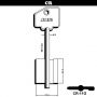 Brass mortise key CR-11G