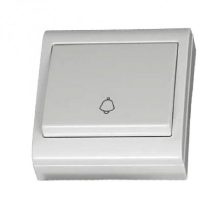 White bell button 80x80mm 10A 250V surface GSC Evolution