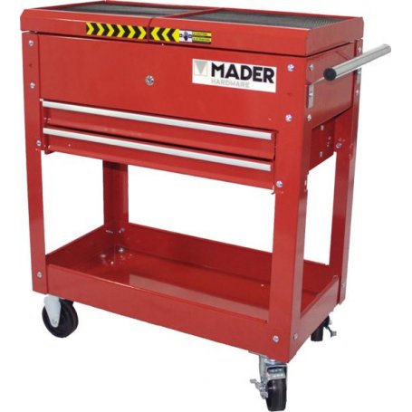 Metal tools trolley with 3 compartments and wheels Mader