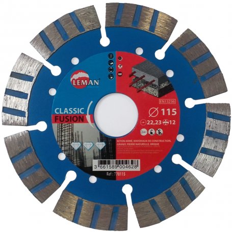 Segmented diamond disc for reinforced concrete 115 Leman