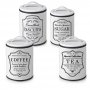 Lot four metal cans with handle coffee-tea-sugar cookies Ibili White