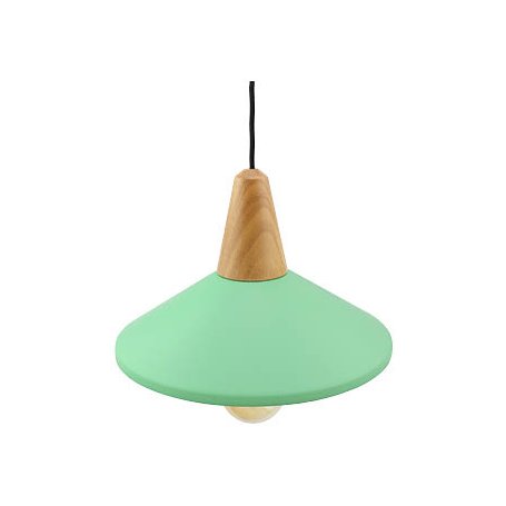 Plate hanging lamp green E27 Wood-GSC Evolution