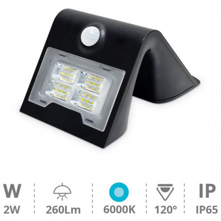 Apply motion sensor LED with twilight 2W 6000K 260LM black GSC Evolution