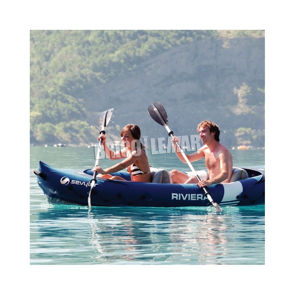 Canoeing Inflatable Kayak Sevylor Riviera 2 Places with a Paddle 