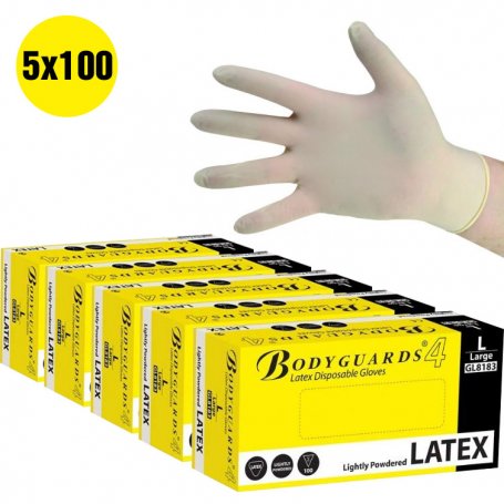 Pack 500 Latex gloves high quality 5x100 units size L Tefer