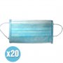 Surgical mask hp2021 IIR type 3 layer (20 und bag) Blue Medical Bexen