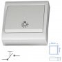 80x80 white surface switch 10A 250V GSC Evolution