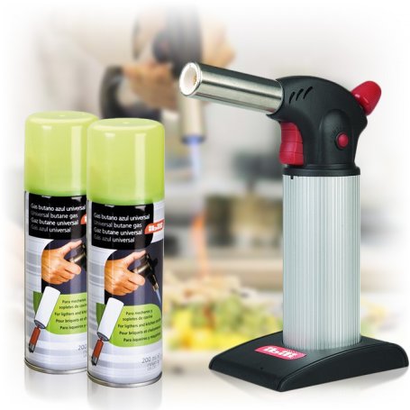 Gourmet torch professional + 2 recharges butane gas 200ml Ibili