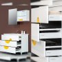 Kit kitchen drawer Vantage-Q 204mm height 350mm depth with steel rails white Emuca