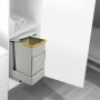 Recycling bin for fixing kitchen unit Lower2 cubes 14 liter gray Emuca