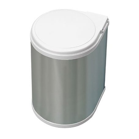 Recycling bin 13L for fixing kitchen door module, automatic lid opening Inox Emuca