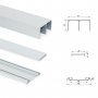Sliding system for rolling doors cabinet 2 lower thickness 18mm aluminum profiles Emuca
