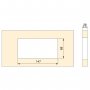 5 158x80mm rectangular grommet to be fitted in tables anodized aluminum Emuca