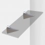 Supports for wooden shelf / glass 8-40mm thick metallic gray Falcon 2 units