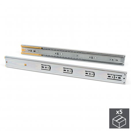 5 sets of drawer runners soft lockdown extraction 45x300mm Galvanized Emuca