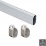 Set of 2 bars cabinet 30x15mm oval 950mm anodized aluminum Emuca