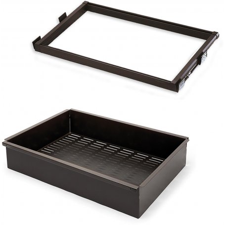 Kit metal drawer guides and adjustable frame module 900mm steel and aluminum colored moka Emuca