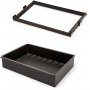 Kit metal drawer guides and adjustable frame module 900mm steel and aluminum colored moka Emuca