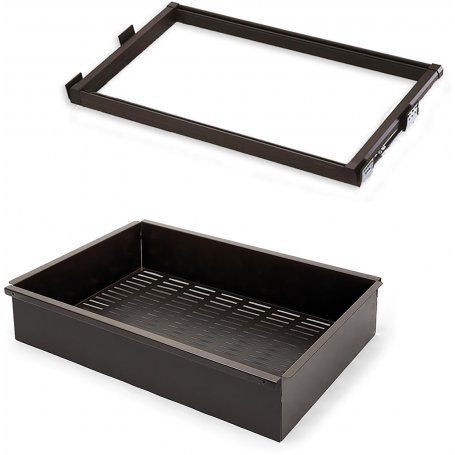 Kit metal drawer guides and adjustable frame module 800mm steel and aluminum colored moka Emuca