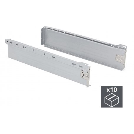 Kit 10 Ultrabox kitchen drawers 86mm height 270mm deep steel gray metallic Emuca