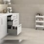 Kit Concept kitchen drawer height 185mm depth 450mm white steel soft close Emuca