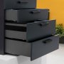 Kit drawer Vertex kitchen or bathroom 500mm 93mm to 900mm height steel anthracite module Emuca