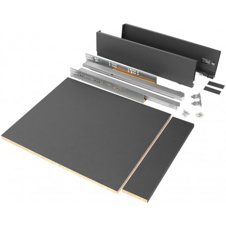 Kit drawer Vertex kitchen or bathroom 500mm 93mm to 450mm height steel anthracite module Emuca