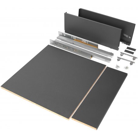 Kit drawer Vertex kitchen or bathroom 500mm height 178mm 600mm module for steel anthracite Emuca