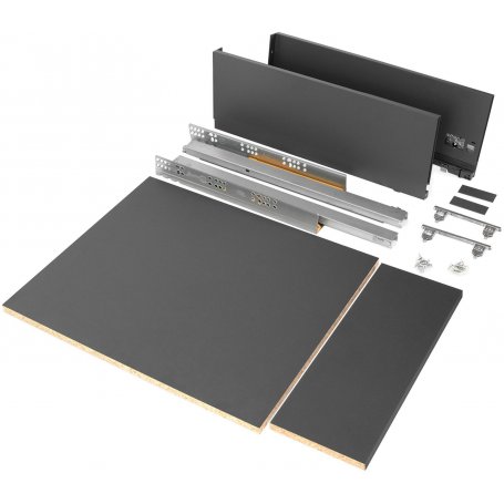 Kit drawer Vertex kitchen or bathroom 500mm height 178mm 450mm module for steel anthracite Emuca