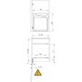 Recycling bins kitchen 2x20L lower mounting manual removal steel and plastic anthracite gray Emuca