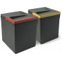 2 containers for kitchen drawer 2x15L height 266mm anthracite Emuca