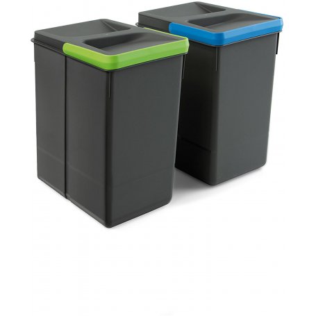 2 containers for kitchen drawer 2x7L height 266mm anthracite Emuca