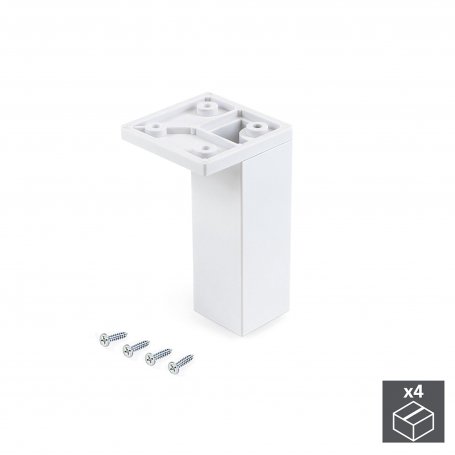 Corner cabinet adjustable foot white plastic 100-110mm 4 pcs. Emuca