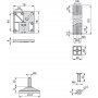 Kit 4 for furniture adjustable leveling feet square 150-160mm anodized matt aluminum Emuca