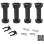 10 sets of four adjustable feet based preassembled for adjustable furniture black plastic 148-165mm Emuca