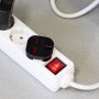 UK to EU plug adapter black plastic Emuca