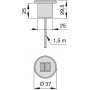 Round plug to be fitted in the cabinet 2 inputs USB Ø37mm plastic metallic gray Emuca
