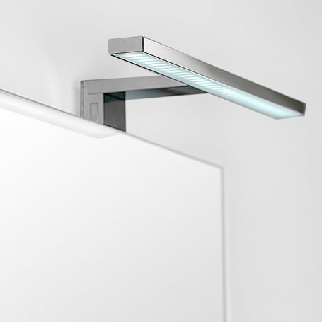 Apply LED bathroom mirror 450mm 7W 6000K IP44 aluminum and plastic chrome Emuca