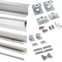 Sliding system cabinet 2 hung doors Neco thickness 16mm aluminum profiles metallic gray Emuca