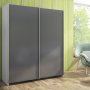 Sliding system cabinet 2 hung doors Neco thickness 16mm aluminum profiles metallic gray Emuca
