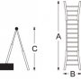 Mixed steel and aluminum ladder MULTI 4 + 5 Plabell
