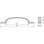 Lot 20 handles for furniture interaxis zamak bronze 96mm Emuca