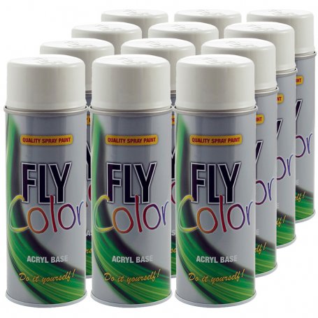 Fly spray paint Color RAL 9010 matt white 12 400ml cans Motip